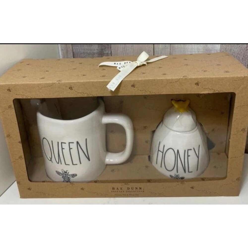 Rae Dunn Queen Bee Mug & Honey Pot Set New With‎ Tags!